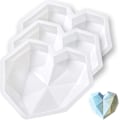 Miniatyrbillede 1 af 4: 3 stk. Valentinsdag diamant hjerteformet silikone kageform silikone kageform 3d bage kage støbeform til chokolade dessert bagning