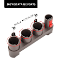 Miniatyrbilde 2 av 4: 25x8x10cm veggmontert tilbehørsstativ for Dyson V15 V12 V11 V10 V8 V7 støvsuger (10 oppbevaringsplasser, 2-pakning)