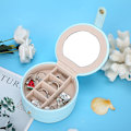 Miniatyrbillede 3 af 5: Smykkeæske PU Bærbar Multifunktionel Smykke Ring Øreringe Opbevaringsboks Organizer(Lyseblå )
