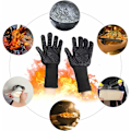 Miniatyrbild 4 av 5: Värmehandske, Ugnshandske med Silikonplatta, Grillhandskar, Ugnshandske, Halkskyddad Ugnshandske, upp till 1472°F/800°C, EN407-certifierad, Värmebeständig Handske