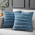 Miniatyrbillede 1 af 5: Blå Sofa Bed Betræk Pudebetræk, Bomuld og Linned Dekorative Pudebetræk, 20 X 20 Tommer, Sæt med 2