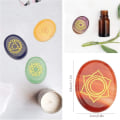 Miniatyrbilde 2 av 5: Chakra Krystallsett, Chakra Reiki Graverte Pebble Stones Gull Utformede Tegn Polerte Krystaller Balanserende Edelsten Åndelig For Holistisk Helbredelse