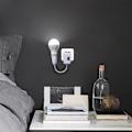 Miniatyrbillede 3 af 4: E27 LED-pæreholder, dele, konverterlampeholder med afbryder, E27-fatning med afbryder, vægkontakt til lampe, læselampe, E27-fatning, til soveværelse O
