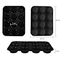 Miniatyrbilde 5 av 5: 2 stk. Silikon Muffinsform for 12 Muffins Non-stick belagt