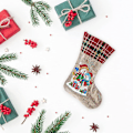 Miniatyrbild 4 av 5: Julklappstrumpor, Diy Diamantmålning Julstrumpa, Diamant Juldekorationstrumpor Målning, Godis Leksaker Presentpåse, Festivalprydnader (snögubbe)