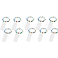 Miniatyrbillede 2 af 4: Led-fe-lys batteri, 10 stk. 2m 20led mikro batteridrevne kobbertråds-fe-lys flerfarvede julelys til værelser, indendørs, jul