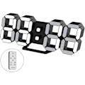 Miniatyrbillede 1 af 5: 3D LED Digital Væg Ur - Stor Lysende Alarm Ur - Lydløs Snooze Funktion - Justerbar Lysstyrke - 12/24 Timers Dato/Temperatur Display - Kontor Køkken