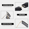 Miniatyrbillede 4 af 4: Kantløse Rektangulære Solbriller Til Kvinder/Mænd Ultralette Metal Stel Briller Mode Firkantede Uv400 Briller Unisex（Transparent)