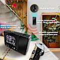 Miniatyrbild 4 av 5: Digital Projektionsväckarklocka, Inomhus- och Utomhustemperatur, Väderprognos, 12/24H Dag Datum Visning, Snooze-funktion, USB-laddningsport, 8 Bakl