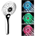 Miniatyrbillede 1 af 5: LED brusehoved, 3 farver håndholdt LED brusehoved, temperaturstyring, 3