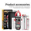 Miniatyrbillede 3 af 5: Clamp Meter Digital Multimeter Strøm 4000counts Amperemåler Spændingstester（Sort）