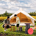 Miniatyrbild 6 av 7: Fällbar campingpall, justerbar hopfällbar pall för utomhusbruk Röd