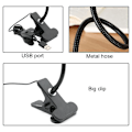 Miniatyrbilde 5 av 5: Klipsleselampe Boklampe USB Sengelampe med 3 Fargemoduser Dimmer Øyebeskyttelse Perfekt bruk i Nattlesing（Svart)