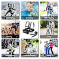 Miniatyrbilde 5 av 5: Barne-ski og snowboard-treningssele med avtagbar line Svart