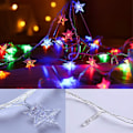 Miniatyrbild 2 av 5: 100 LED 49 FT Star String Lights, Plug In Fairy String Lights Vattentät, Utökningsbar användning inomhus, utomhus, bröllopsfest, julgran, nyår,