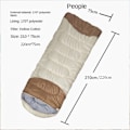 Miniatyrbild 8 av 8: Sovsäck för vuxna för vintern, tjock och varm, utomhuscamping, resor, bergsklättring, portabel och smutsavvisande, campingsovsäck Beige with khaki 1.8KG （190+30）*75cm适宜温度5℃