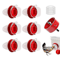 Miniatyrbillede 1 af 5: Affaldsfri Automatisk Kyllingefoder, 6 Pakke DIY Kyllingefoder med 1 Hulsav, Kyllingefoder Adgang