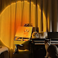 Pikkukuva 3 / 5: Auringonlaskun projektiolampun, auringonlaskun lampun projektio, auringonlaskun valo, romanttinen visuaalinen tunnelmavalaistus, 180 asteen kiertoverkko punainen valo (auringonlaskun punainen)