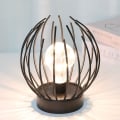 Pikkukuva 2 / 5: Metalliverkkoinen pöytävalaisin, johdoton, paristokäyttöinen lamppu Edison-tyylisellä LED-lampulla, ihanteellinen häihin, juhliin, terassitilaisuuksiin sisä- ja ulkotiloihin