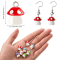 Miniatyrbillede 2 af 4: 50 stk. Svampe Charm Vedhæng Svampe Resin Charm Svampe Smykker Fund Charm Diy Vedhæng Fremstilling Resin Charm Til Armbånd Halskæde Øreringe Nøgle
