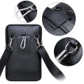Miniatyrbild 4 av 5: Läder mobiltelefonväska för män Mobiltelefonväska Crossbody Mobiltelefonväska Handväska med justerbar axelrem Passar för iPhone 13 12 11 Pr