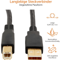 Miniatyrbilde 2 av 4: Usb 3.0 A-b-kabel for firkantet portkontakt for skriver harddiskboks, 3 meter (3m)