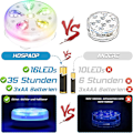 Miniatyrbillede 3 af 5: Vandtæt LED nedsænkelig poolbelysning med RF-fjernbetjening, timer, 16 LED'er, sugekop og magnet til pool, akvarium, vase, fest (4)