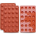 Miniatyrbilde 1 av 5: Mini 24-hulls silikonform for halvkule, 3-pakker bakeform for å lage