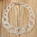 Miniatyrbillede 3 af 4: Kvinde Akryl Chunky Resin Halskæde, Vintage Bohemian Frosted Plast Cubansk Link Kæde Choker