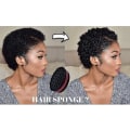 Miniatyrbillede 5 af 5: Hår Twist Svampe, (2 stk) Afro Curl Svampe Store Huller Barber Hårbørste Svampe Afro Hår Svampe Til Twists Og Dreads Sort