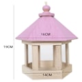 Miniatyrbild 5 av 5: Trähus för fåglar Vacker design med ihålig mitt Lätt att rengöra Inomhus hängande fågelhus för balkong park trädgård utomhus (rosa)
