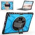 Miniatyrbild 1 av 5: Unik designfodral för Surface Pro 4/5/6/7/7+ med handrem, tangentbordsrem (inget tangentbord), justerbart stativ, kraftigt skyddsfodral, stöttåligt