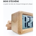 Miniatyrbild 3 av 5: Trädigital väckarklocka, LED väckarklocka utan tickande digital klocka med datumvisning, temperatur, snooze-funktion, batteridriven digital klocka3