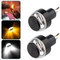 Miniatyrbild 1 av 5: CNC 12V LED-blinkers för motorcykel, styreändesblinkers för 22 mm styre, blinkersindikator för styre (1 par, gul till vit??)