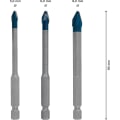 Miniatyrbillede 2 af 5: 3x Expert HEX-9 HardCeramic boremaskinesæt (til fliser, klinker, 5-8 mm, hammerboremaskinetilbehør)