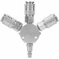 Miniatyrbild 1 av 5: Pneumatisk anslutning, snabb luftanslutning 3-vägs snabbanslutningsadapter för luftslang med 1/4'' F-NPT-gänga