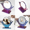 Miniatyrbillede 5 af 5: DIY-håndværk Genanvendelig Makeup Spejl Form, Desktop Spejl Silikoneform（farve 2）