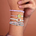 Miniatyrbilde 3 av 5: Solsikke snor armbånd håndlaget flettet tau Ch Boho Surfer armbånd for tenåringsjenter