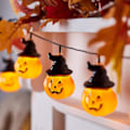 Pikkukuva 3 / 5: Halloween-kurpitsan muotoinen LED-valosarja - 3 m pitkä, 20 LED-valoa, lämmin väri