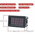 Miniatyrbild 2 av 5: 12V Digital Termometer Mini Temperaturtestare Vattentät Digital Temperaturmätare för Kylskåp Akvarium Frysar, Blå