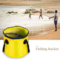 Miniatyrbild 4 av 5: Hopfällbar hink Camping Hopfällbar Bärbar Vattenbehållare för Resor Vandring Fiske - Gul 20L