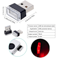 Pikkukuva 3 / 5: 2 kpl punainen yleinen Mini USB LED auton sisätilan tunnelmavalot auton tavaratilan tunnelmavaloihin, punainen
