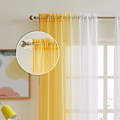 Miniatyrbillede 3 af 5: Gule Ombre Faux Linned Gardinpaneler Til Soveværelse Stue Stanglomme, 2 Tone Reversible Gradient Voile Semi Vindue Gardiner, Privatliv Og Lys Fil