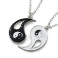 Miniatyrbillede 3 af 4: 2 stk. Yin Yang-vedhæng Halskæde Sort Hvid Par Ven Venskab Smykker Gaver