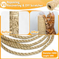 Miniatyrbild 4 av 5: Sisalrep för klösstolpe - 5 mm x 50 m - Naturlig sisalrep - Hamparep för klösstolpe - Kattaccessoarer - Hantverk - Heminredning
