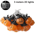 Pikkukuva 1 / 5: Halloween-kurpitsan muotoinen LED-valosarja - 3 m pitkä, 20 LED-valoa, lämmin väri