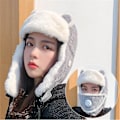 Miniatyrbillede 4 af 5: Vintervarm vindtæt udendørs ørevarmer ansigtsbeskyttelse Lei Feng hat cap（Karamel）