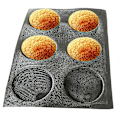 Miniatyrbillede 3 af 5: 6 huller Non-stick silikone rund brød hamburger bageri form bageplade bakke (som vist)