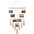 Bildhängande makramédisplay väggkonst Boho Chic Decor Heminredning för lägenhet Sovrum Vardagsrum Galleri med 25 st träklämmor MODOU