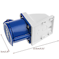 Miniatyrbillede 5 af 5: 1 stk. 32 Amp 3-polet industrielt strømstik 220v-250 Volt Vandtæt Ip44 2p+e 32a